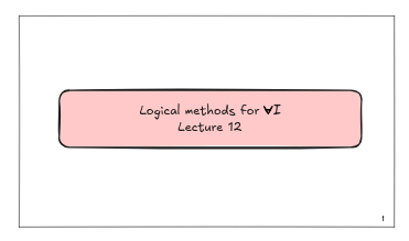 Lecture 12