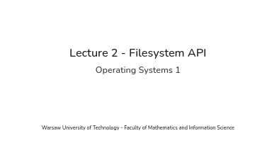 OPS1 - Filesystem API